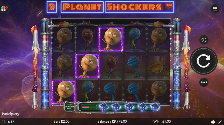 1win kazinoda 9 planet şoker yuvası